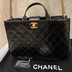 authentic chanel messenger tote bag